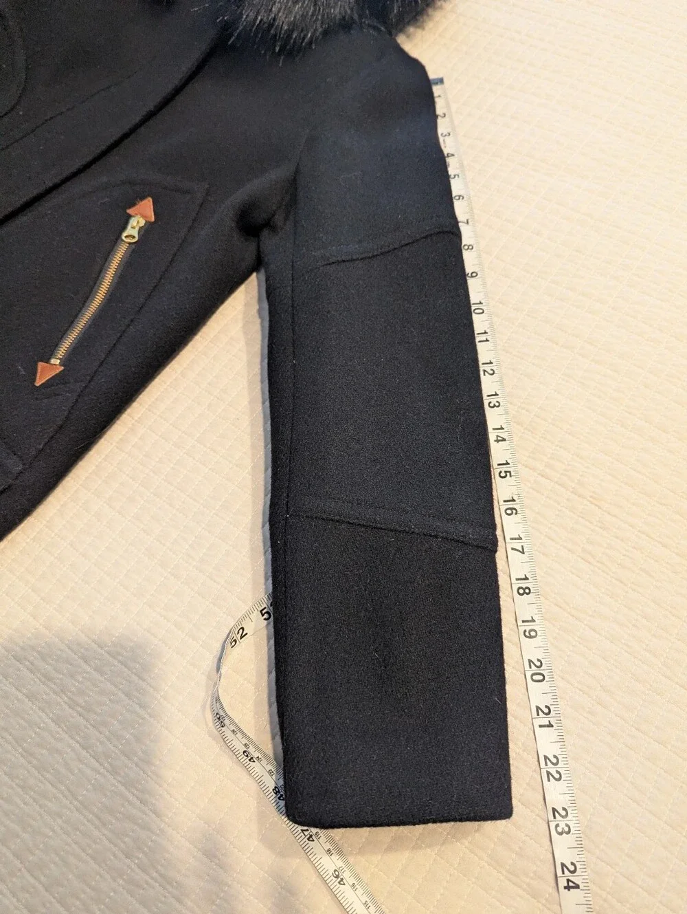 J. Crew Black Chateau Hooded Parka Coat In Italian Stadium-Cloth Wool Medium